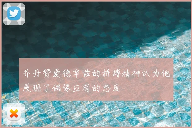 乔丹赞爱德华兹的拼搏精神认为他展现了偶像应有的态度