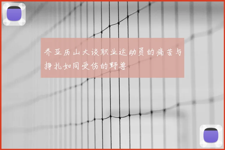 乔亚历山大谈职业运动员的痛苦与挣扎如同受伤的野兽